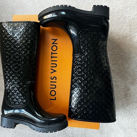 Louis Vuitton Rubber Boots, 38, Black Monogram - Picture 5 of 14